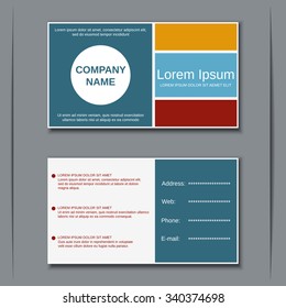 Modern business two-sided visiting card, banner, badge, poster, sticker, mockup, flyer, coupon, voucher, label template