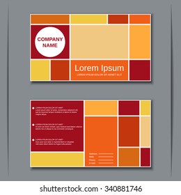 Modern business two-sided visiting card, banner, badge, poster, sticker, mockup, flyer, coupon, voucher, label vector template