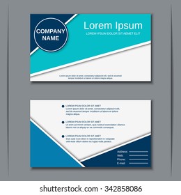 Modern business two-sided visiting card, banner, badge, poster, sticker, mock-up, flyer, coupon, voucher, label vector template