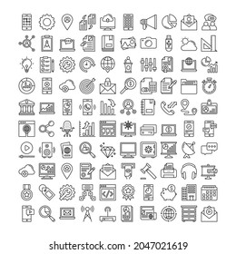 Modern Business vector 100 icons of set. EPS 10 file 