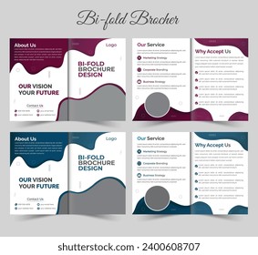 modern business  vector bifold brochure design template