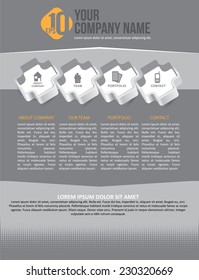 Modern business vector design with info icons about company. Can be used for brochure, poster, flyer or website.