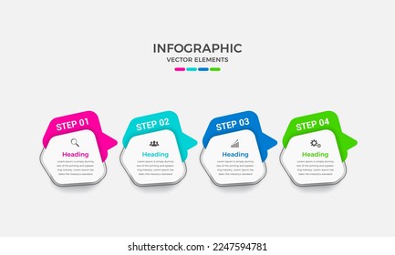 Modern business vector infographic elements design template, Business concept with 4 options, Modern infographic chart