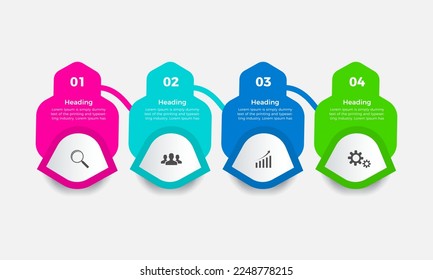 Modern business vector infographic elements design template, Business concept with four options, Modern infographic chart