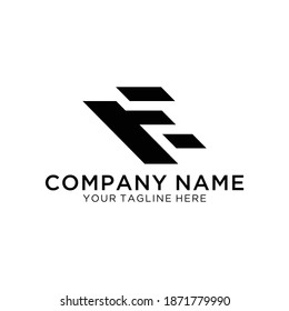 Modern Business Vector Template, FE Letter Logo, Initial FE Logo Design, Black Color.