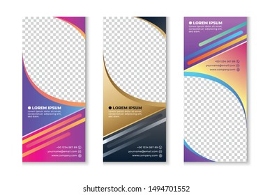 modern business vertical banner cards set