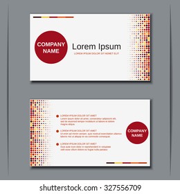 Modern business visiting card, banner, badge, sticker, mockup, flyer, label vector template. Abstract dotted background.