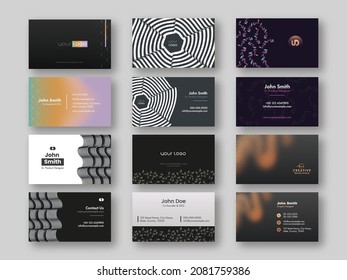 Modern Business Or Visiting Card Set For Advertising.