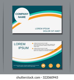 Modern business visiting card, vector template. Abstract geometric design