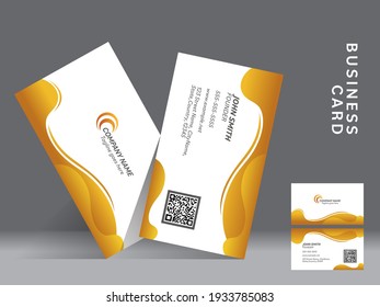 Modern Business Or Visiting Cards With Double-Sides On Grey Background.