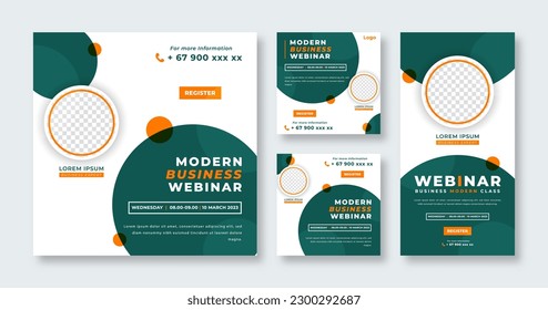 Modern Business Webinar Social Media Post for Online Marketing Promotion Banner, Story and Web Internet Ads Flyer