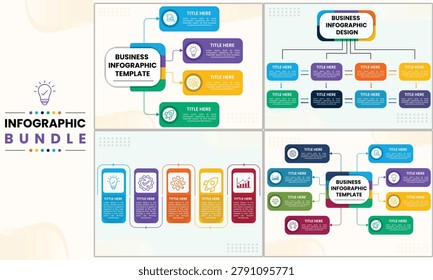 Modern Business Workflow Process and Corporate Infographic Templates Bundle Collectio