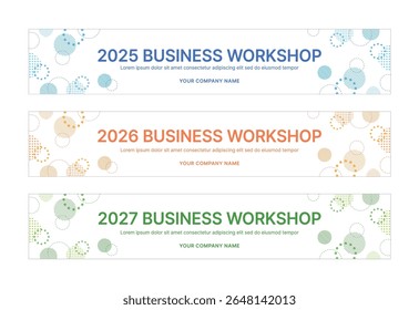 Modern business workshop roll-up banners with arrow graphics symbolizing growth and progress. Perfect for workshops, events, conferences, branding projects, combining style and professionalism.