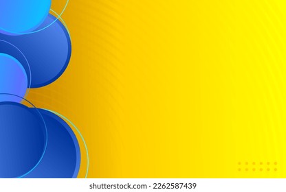 Modern business yellow background with line seamless pattern and blue circle vector