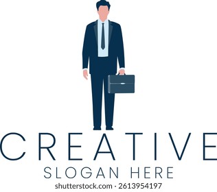 Modern businessman logo design concept. Perfect for corporate branding and marketing materials.