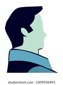 Modern businessman profile silhouette character isolated