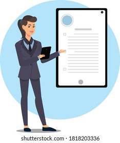 Moderne Geschäftsfrau mit TabulatorVektorgrafik