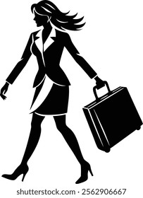 Modern Businesswoman Silhouette Vector Illustration Design