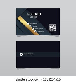 Modern Bussines Card Template. Elegant Element Composition Design With Gold Color Effect.