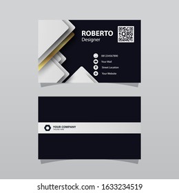 Modern Bussines Card Template. Elegant Element Composition Design With Gold Color Effect.