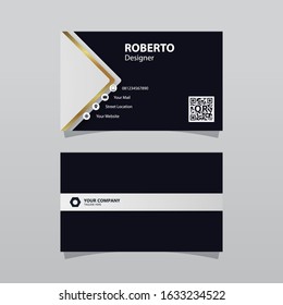 Modern Bussines Card Template. Elegant Element Composition Design With Gold Color Effect.