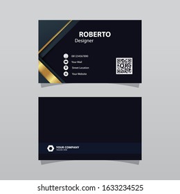 Modern Bussines Card Template. Elegant Element Composition Design With Gold Color Effect.