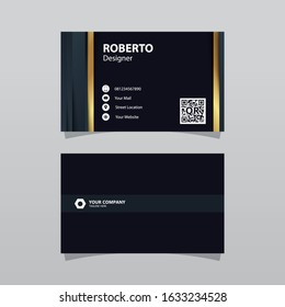 Modern Bussines Card Template. Elegant Element Composition Design With Gold Color Effect.