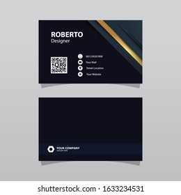 Modern Bussines Card Template. Elegant Element Composition Design With Gold Color Effect.