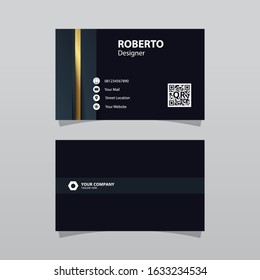 Modern Bussines Card Template. Elegant Element Composition Design With Gold Color Effect.