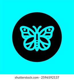 Modern Butterfly Icon with Bold Circular Contrast