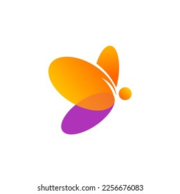 logotipo vectorial de ilustración de mariposa moderna