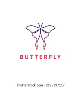 Modern Butterfly Line Logo Design