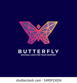 Modern butterfly logo. Creative butterfly logo design inspiration can be used as symbols, brand identity, company logo, icons, or others. Color and text can be changed according to your need.