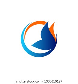 Modern butterfly logo design