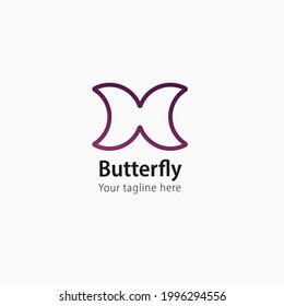 Modernes Logo-Design-Tempel für Schmetterlinge
