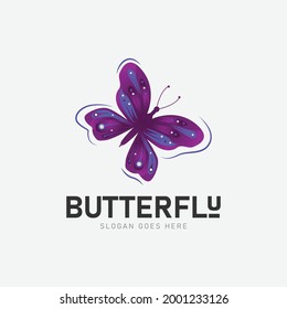 Modern butterfly logo design vector on white background