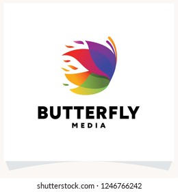 Modern Butterfly Logo, Butterfly Media Logo Design Template