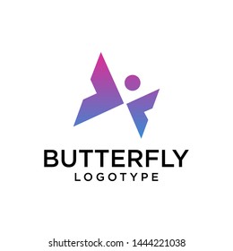 Modern Butterfly logo template. Vector illustration.