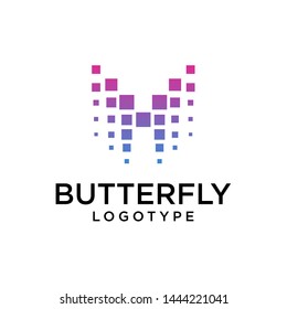 Modern Butterfly logo template. Vector illustration.