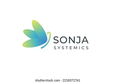 Modern butterfly technology logo design