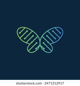 Icono de logotipo de Tecnología de mariposa moderna Vector
