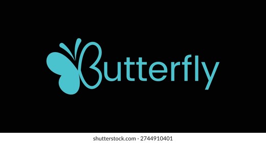 Modern Butterfly Wordmark Logo Design for Beauty and Fashion Brand