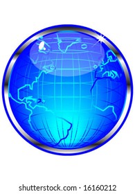 modern button with globe