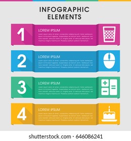 Modern button infographic template. infographic design with button icons includes cake with one candle. can be used for presentation, diagram, annual report, web design.