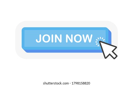 Modern Button Join Now For Banner Design. Template Icon. Modern Design. Click Arrow. User Interface Button. Vector Illustration.