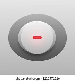Modern Button and RED LED Light