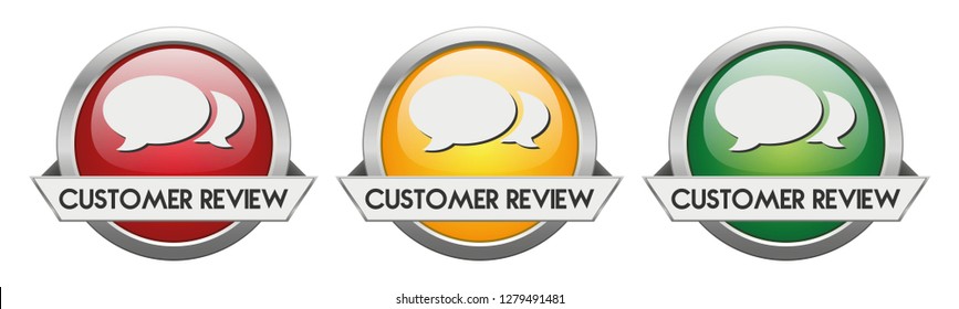 Modern Button Vector Customer Review for the creative use in graphic design