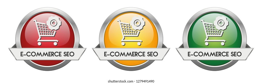 Modern Button Vector E-Commerce SEO for the creative use in graphic design