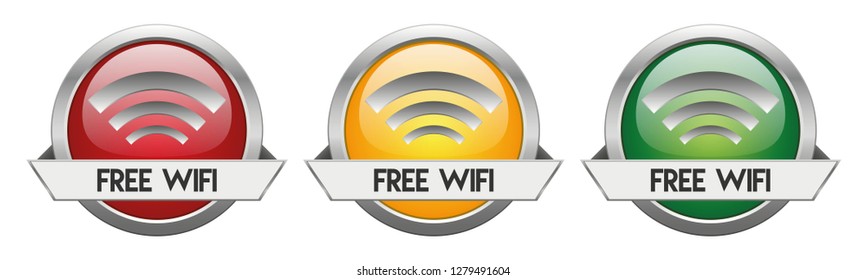 Modern Button Vector Free WiFi for the creative use in graphic design