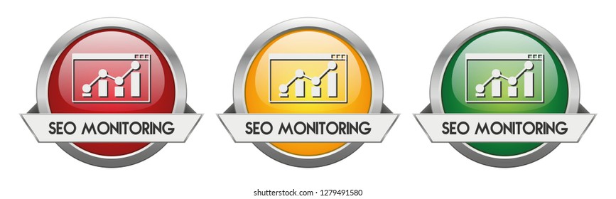 Modern Button Vector SEO Monitoring for the creative use in graphic design